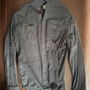 Faherty Charcoal Button-Up Shirt Jacket